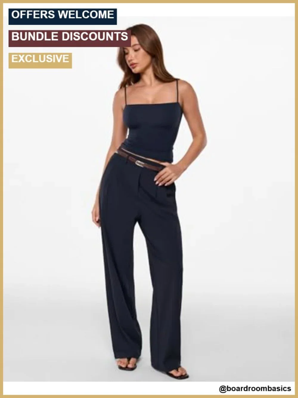 Wide Leg Dress Pants High Waist Pull On Trousers Women Work Wear Stretch